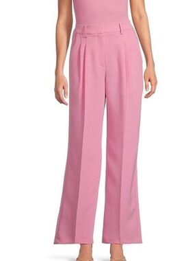 NWT Gianni Bini Hartley Crepe Pleated Wide Leg Trouser Pant size 0 in Pink